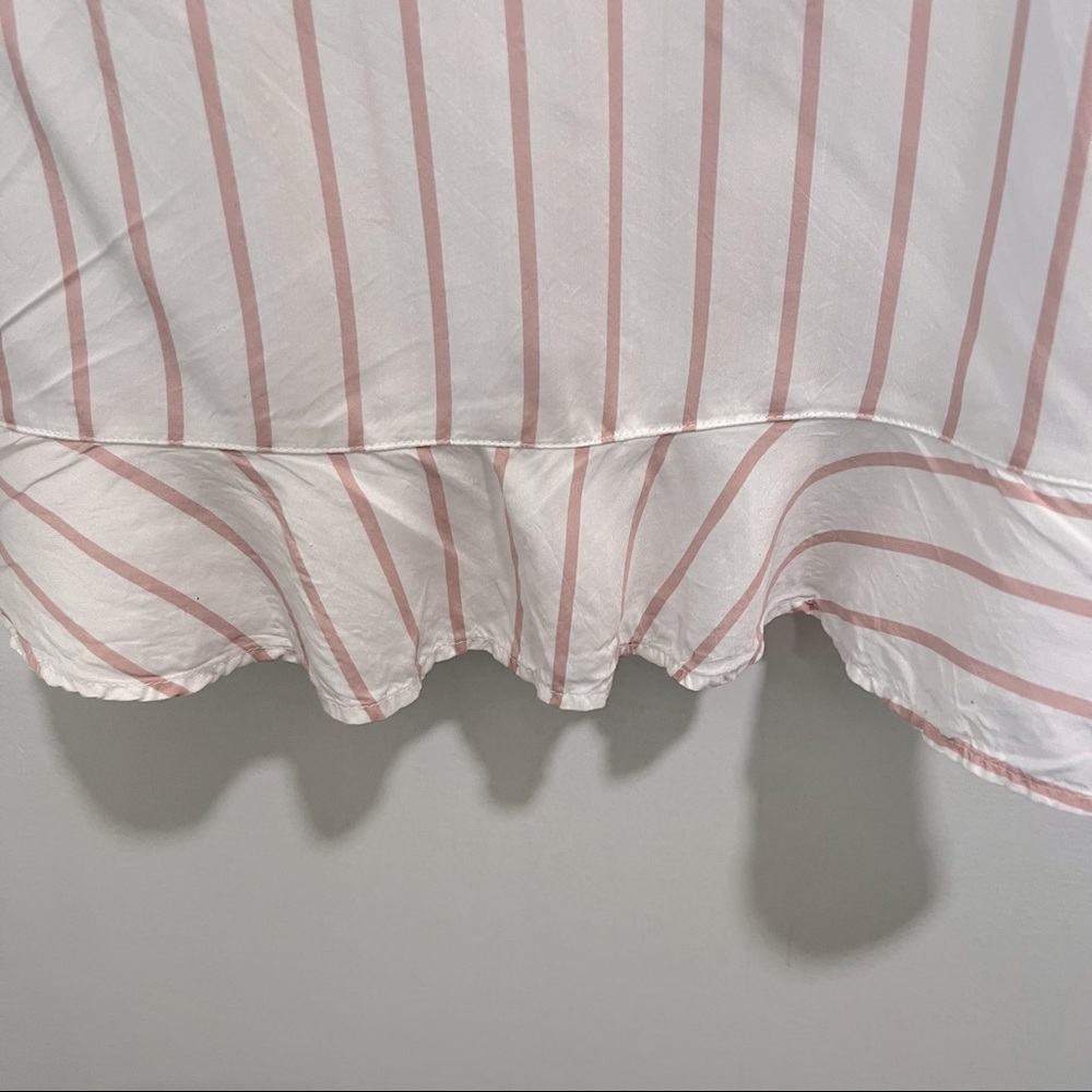 LEITH Ruffled Striped Long Sleeve Wrap Victorian Peasant Style Blouse - Picture 15 of 16